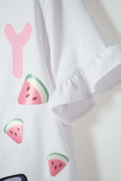 CAMISETA DE BLUEY BLANCA MANGA CORTA PARA NIÑA DE 2T A 6T