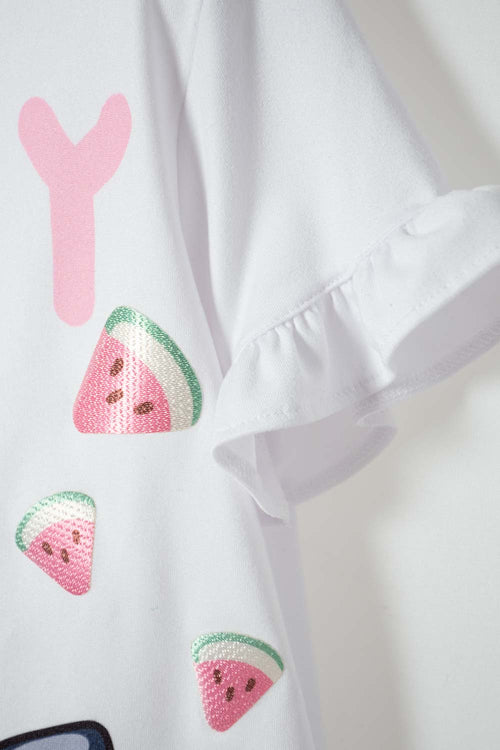BLUEY SHORT SLEEVE WHITE T-SHIRT FOR GIRLS SIZE 2T TO 6T