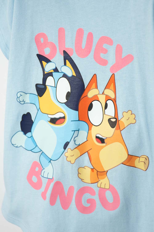 BLUEY SHORT SLEEVE BLUE T-SHIRT FOR GIRLS 2T TO 6T
