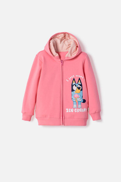 BUZO DE BLUEY ROSADO DE DISEÑO ABIERTO PARA NIÑA 2T A 6T