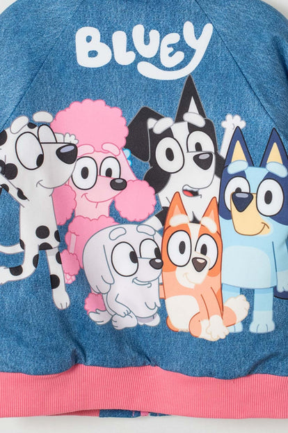 CHAQUETA DE BLUEY CON CIERRE MULTICOLOR PARA NIÑA 2T A 6T