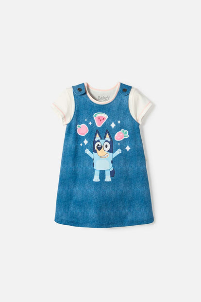 VESTIDO DE BLUEY MULTICOLOR CORTO PARA NIÑA 2T A 6T