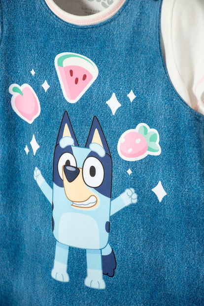 VESTIDO DE BLUEY MULTICOLOR CORTO PARA NIÑA 2T A 6T