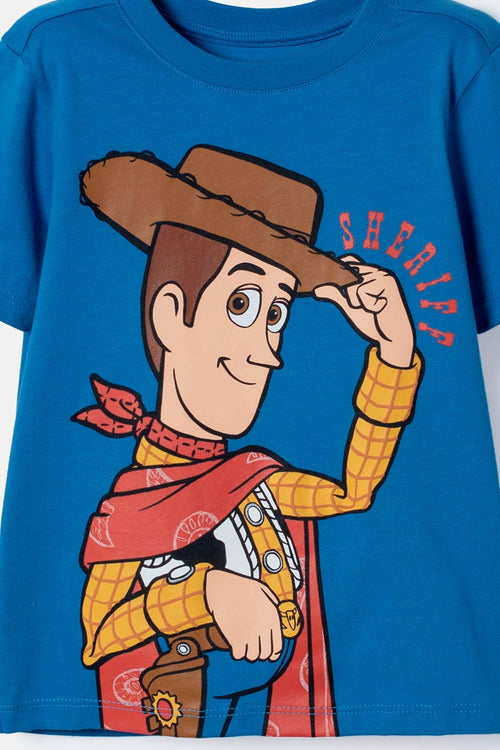 CAMISETA DE TOY STORY MANGA CORTA AZUL PARA NIÑO 2T A 6T