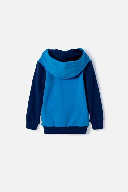 BUZO DE TOY STORY CERRADO CON CAPUCHA AZUL PARA NIÑO 3T A 6T
