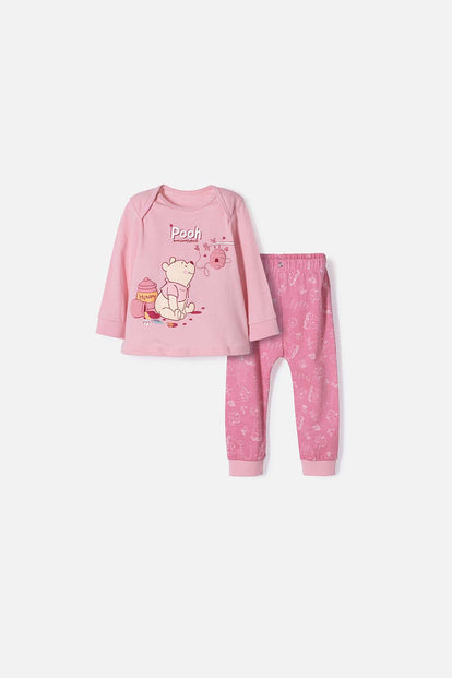 PIJAMA DE WINNIE THE POOH PANTALÓN LARGO ROSADO PARA BEBÉ NIÑA