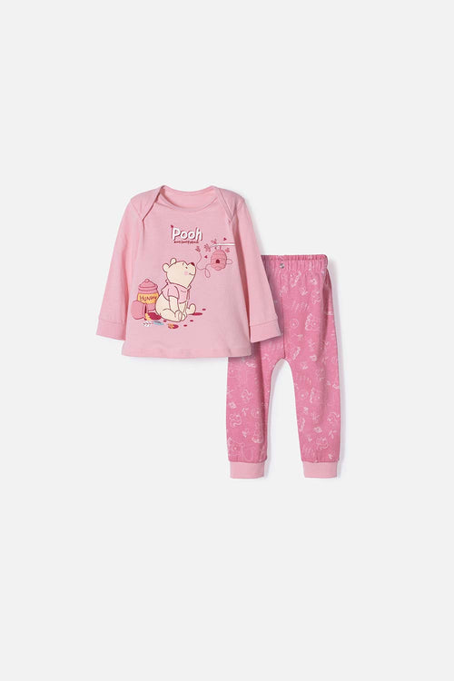 PIJAMA DE WINNIE THE POOH PANTALÓN LARGO ROSADO PARA BEBÉ NIÑA