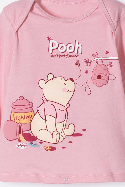 PIJAMA DE WINNIE THE POOH PANTALÓN LARGO ROSADO PARA BEBÉ NIÑA