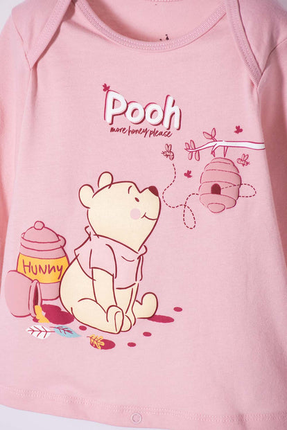 PIJAMA DE WINNIE THE POOH PANTALÓN LARGO ROSADO PARA BEBÉ NIÑA