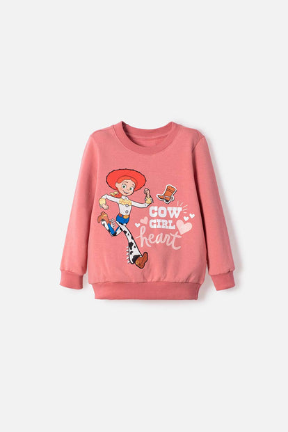 BUZO DE TOY STORY CERRADO PALO DE ROSA PARA NIÑA 3T A 6T