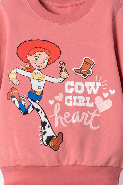 BUZO DE TOY STORY CERRADO PALO DE ROSA PARA NIÑA 3T A 6T