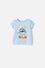 CAMISETAS DE STITCH Y CAPYBARA MANGA CORTA AZUL PARA NIÑA 2T A 6T