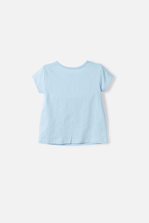 CAMISETAS DE STITCH Y CAPYBARA MANGA CORTA AZUL PARA NIÑA 2T A 6T