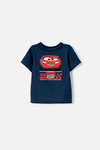 CAMISETAS DE CARS MANGA CORTA AZUL PARA NIÑO 2T A 6T
