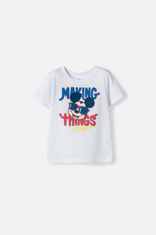CAMISETAS DE MICKEY MOUSE MANGA CORTA BLANCO PARA NIÑO 2T A 6T