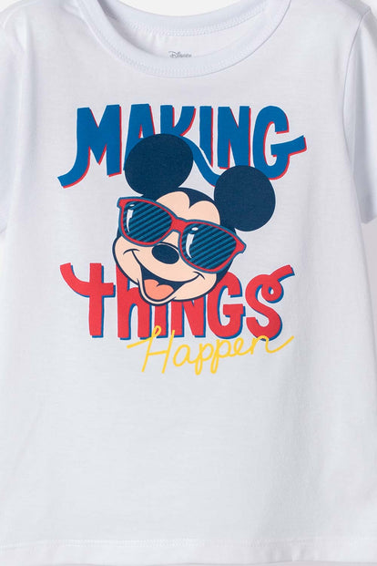 CAMISETAS DE MICKEY MOUSE MANGA CORTA BLANCO PARA NIÑO 2T A 6T