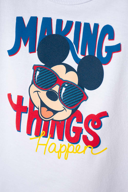 CAMISETAS DE MICKEY MOUSE MANGA CORTA BLANCO PARA NIÑO 2T A 6T