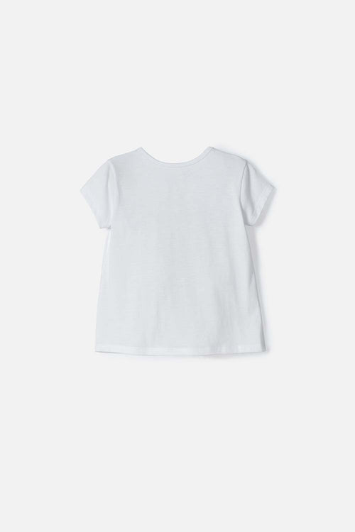 CAMISETA DE MINNIE MOUSE MANGA CORTA BLANCO PARA NIÑA 2T A 6T
