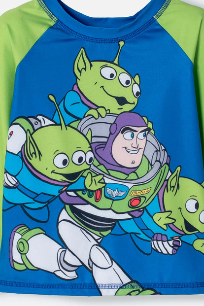 CONJUNTO DE BAÑO DE TOY STORY VERDE Y AZUL PARA NIÑO 3T A 6T