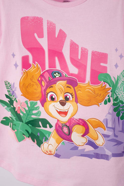 CAMISETA DE PAW PATROL MANGA CORTA ROSADO PARA NIÑA 2T A 6T