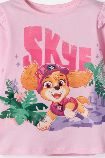 CAMISETA DE PAW PATROL MANGA LARGA ROSADO PARA NIÑA