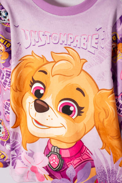 PIJAMA DE PAW PATROL PANTALÓN LARGO LILA PARA NIÑ 2T A 6T