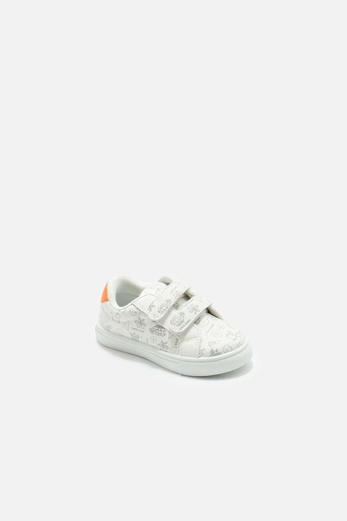 LITTLEMIC White Tennis Shoes for Boys