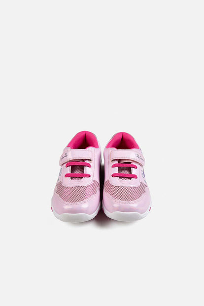 TENIS DE MINNIE MOUSE CON LUCES BLANCO Y ROSADO PARA NIÑA