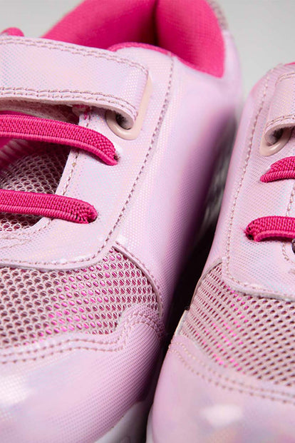 TENIS DE MINNIE MOUSE CON LUCES BLANCO Y ROSADO PARA NIÑA