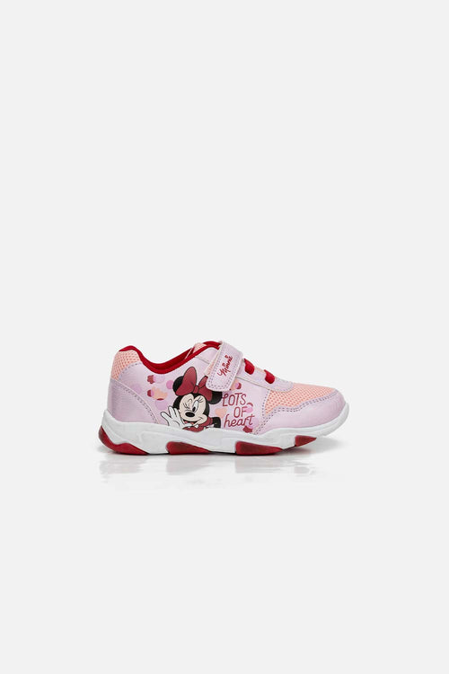 TENIS DE MINNIE MOUSE CON LUCES ROSADOS PARA NIÑA
