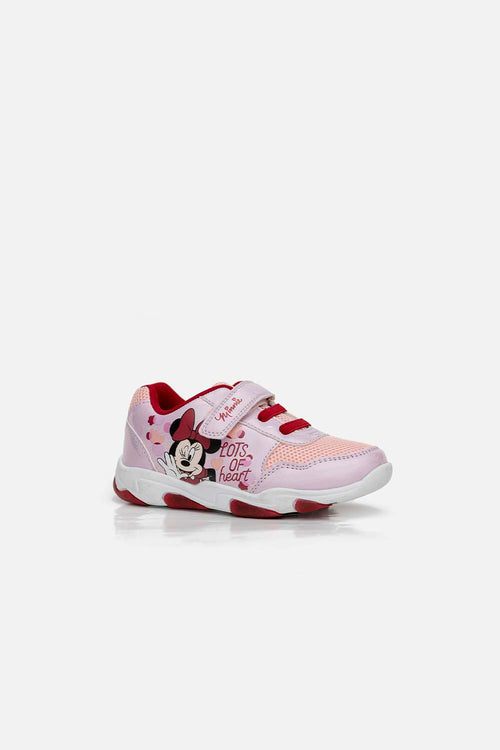 TENIS DE MINNIE MOUSE CON LUCES ROSADOS PARA NIÑA