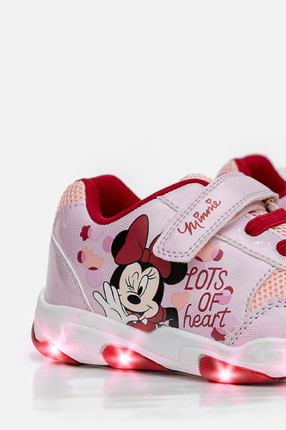 TENIS DE MINNIE MOUSE CON LUCES ROSADOS PARA NIÑA