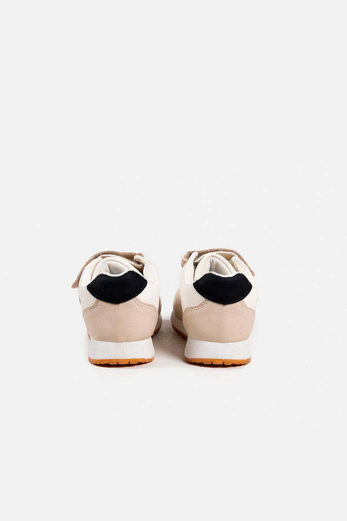 GIRLS' WHITE AND BEIGE MINNIE MOUSE SNEAKERS
