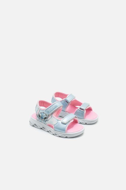 GIRL'S BLUE AND PINK STITCH SANDAL