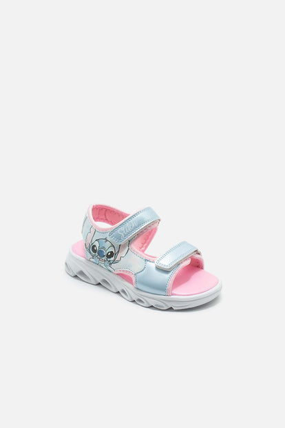 SANDALIA DE STITCH AZUL Y ROSADA PARA NIÑA