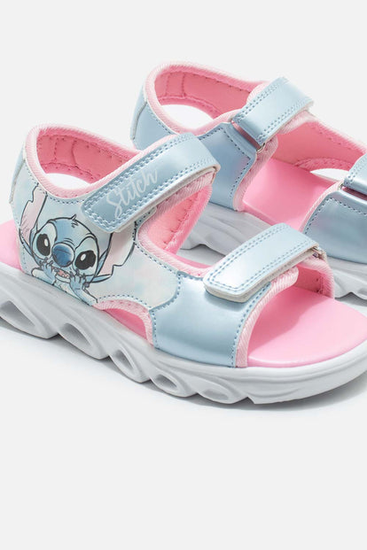SANDALIA DE STITCH AZUL Y ROSADA PARA NIÑA