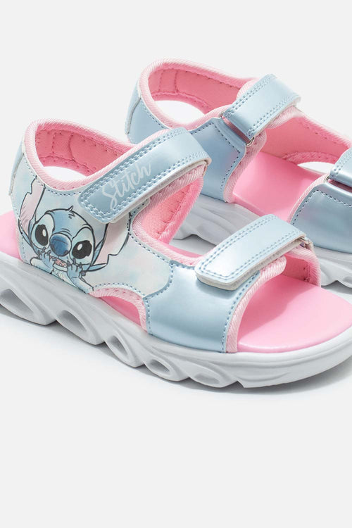 GIRL'S BLUE AND PINK STITCH SANDAL