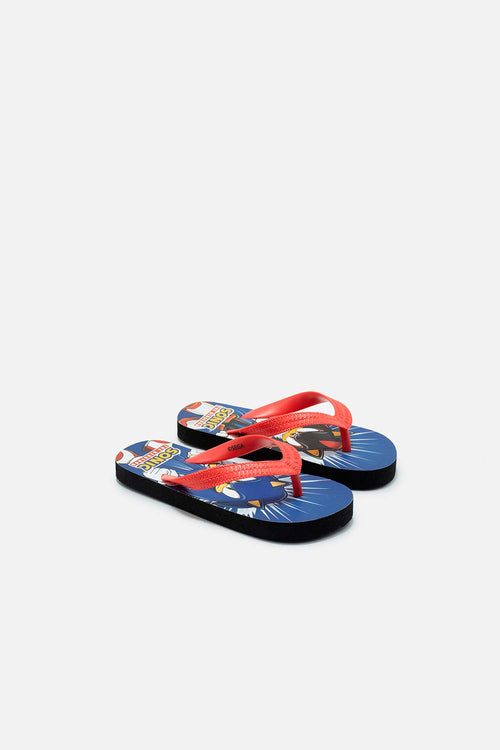 SANDALIA DE SONIC AZUL Y ROJO PARA NIÑO
