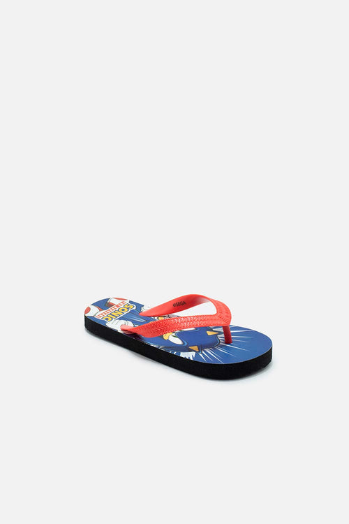 SANDALIA DE SONIC AZUL Y ROJO PARA NIÑO