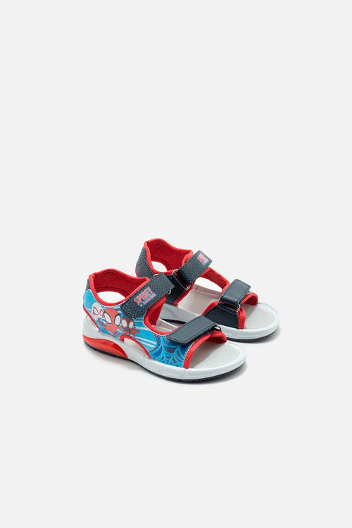 BOY'S RED AND BLACK SPIDER-MAN SANDALS