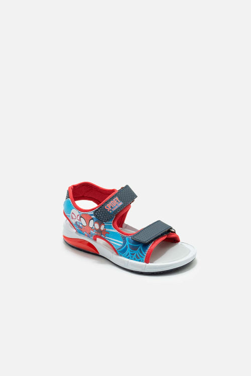 BOY'S RED AND BLACK SPIDER-MAN SANDALS