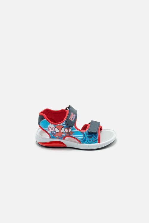 BOY'S RED AND BLACK SPIDER-MAN SANDALS