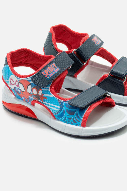 BOY'S RED AND BLACK SPIDER-MAN SANDALS