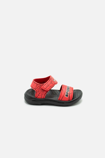 SANDALIA DE SPIDER-MAN ROJO Y NEGRO PARA NIÑO